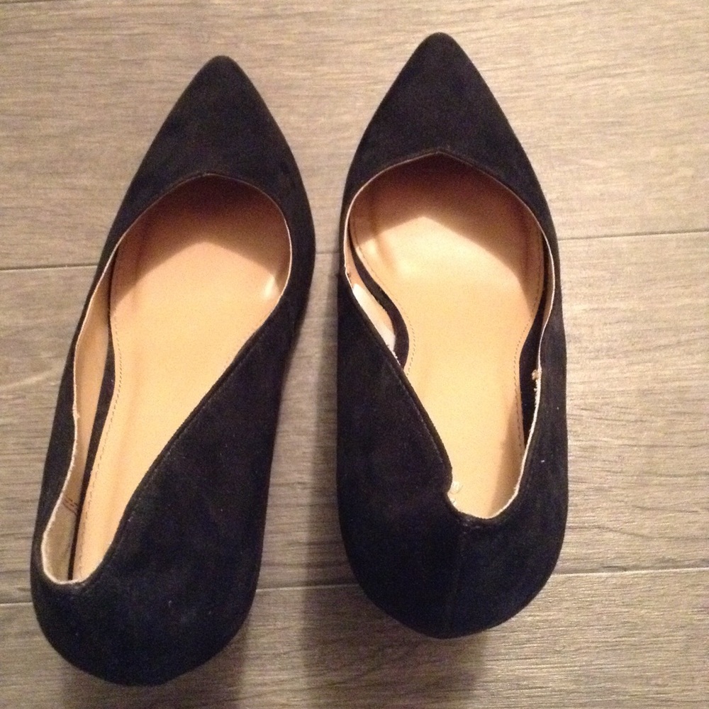 Black Suede Pointed Toe Heels - Picture 2 of 3